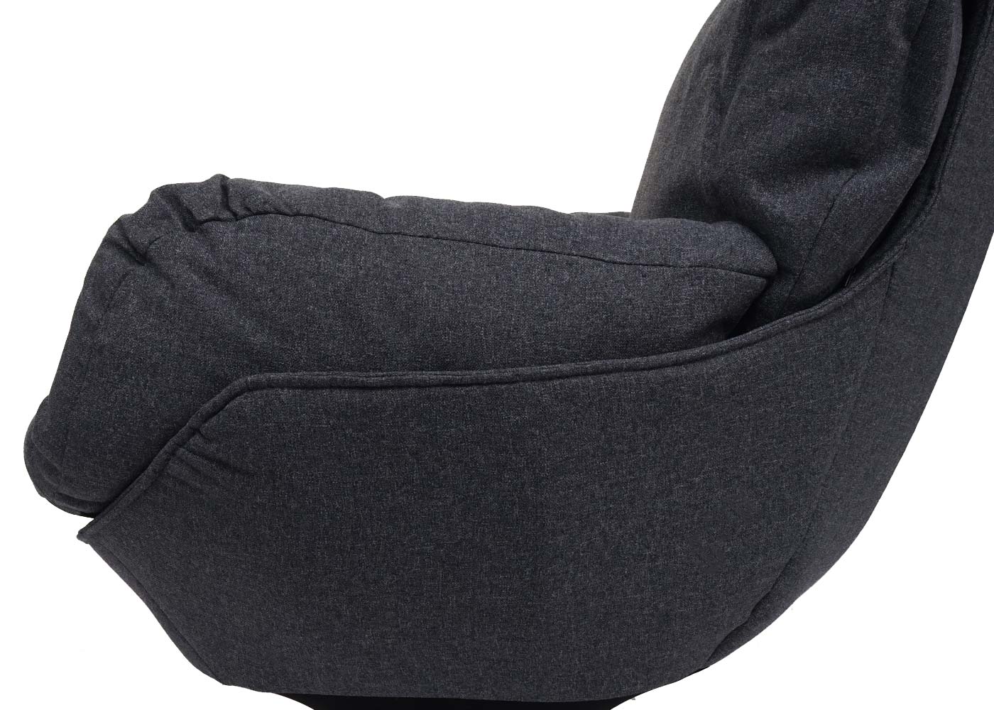 Cosmo Casa - Relaxstoelkruk - Wipfunctie, Draaibaar - Metaal & Textiel - Donkergrijs