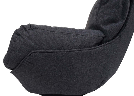 Cosmo Casa - Relaxstoelkruk - Wipfunctie, Draaibaar - Metaal & Textiel - Donkergrijs