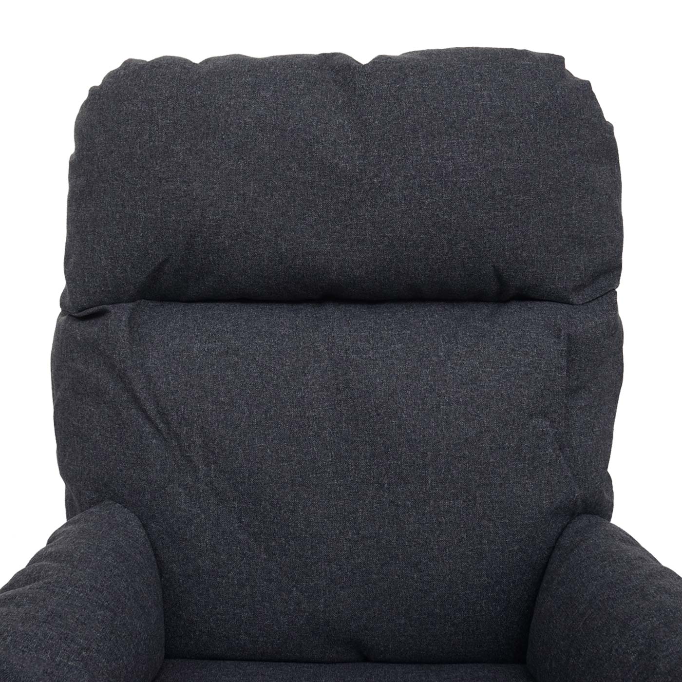 Cosmo Casa - Relaxstoelkruk - Wipfunctie, Draaibaar - Metaal & Textiel - Donkergrijs