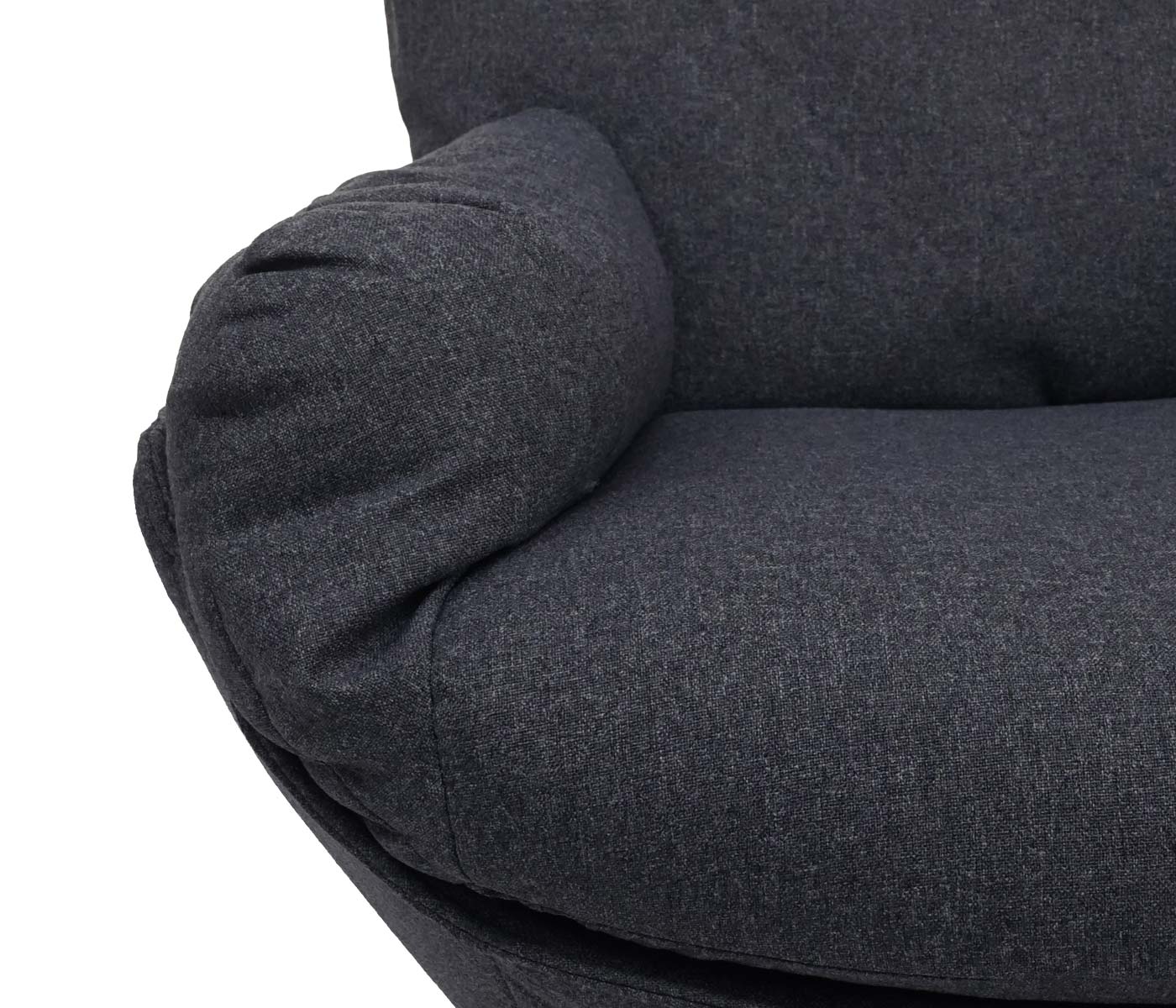 Cosmo Casa - Relaxstoelkruk - Wipfunctie, Draaibaar - Metaal & Textiel - Donkergrijs