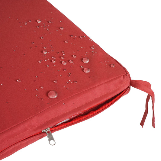 Cosmo Casa - Polyrotan 2-Zitsbank - Tuinbank/Kistbank met Opbergvak - Gemêleerd Grijs & Rood Kussen