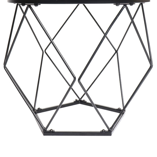 Cosmo Casa - Salontafelset - Lounge- & Bijzettafel - Metaal & Eikenhoutlook - Grijs