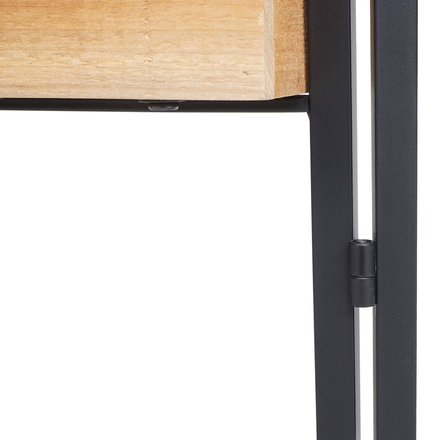 Cosmo Casa - Ruimteverdeler met Plantenbak - Hout & Staal - Zwart Frame & Natuurlijke Kleur - 116×118 cm