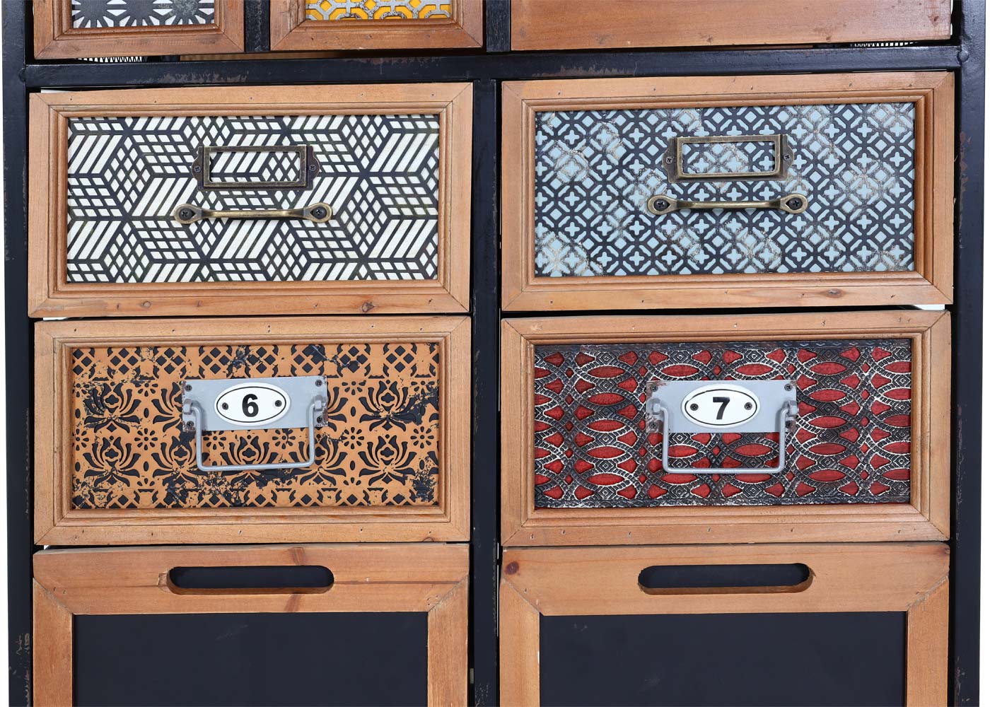 Cosmo Casa - Apothekersladekast - Vintage plankladen - Metaal - Dennenhout - 120×62×33 cm