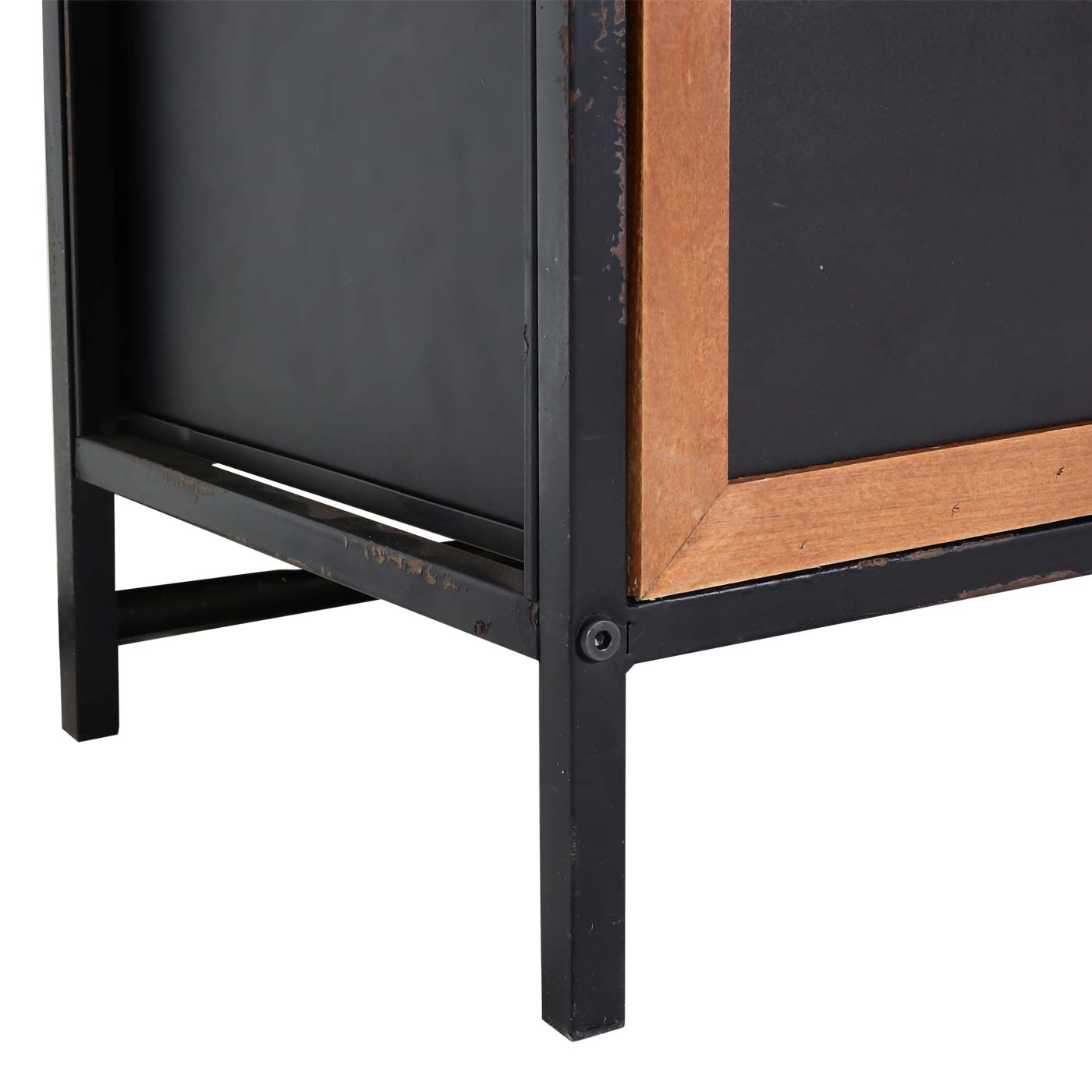 Cosmo Casa - Apothekersladekast - Vintage plankladen - Metaal - Dennenhout - 120×62×33 cm