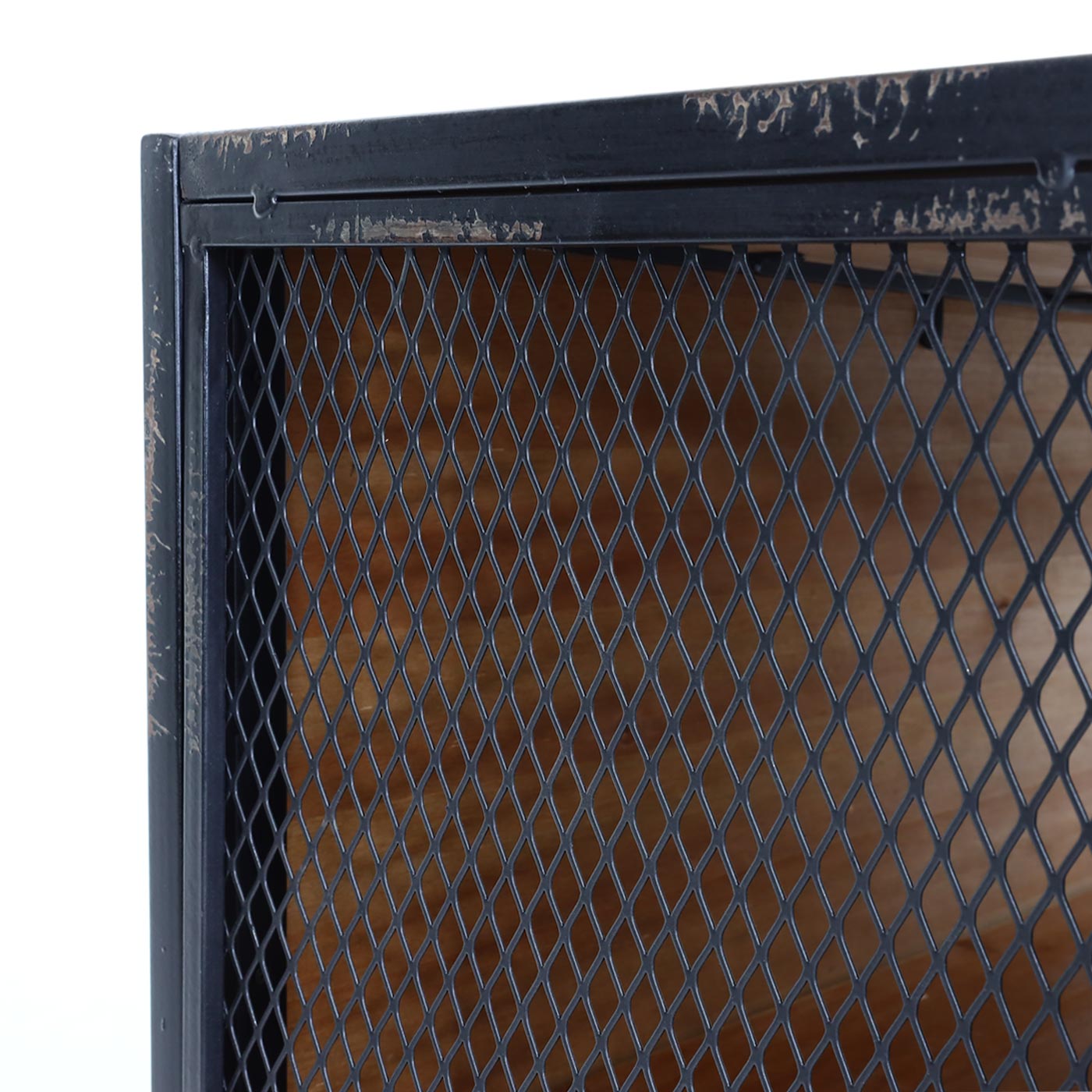 Cosmo Casa - Apothekersladekast - Vintage plankladen - Metaal - Dennenhout - 120×62×33 cm