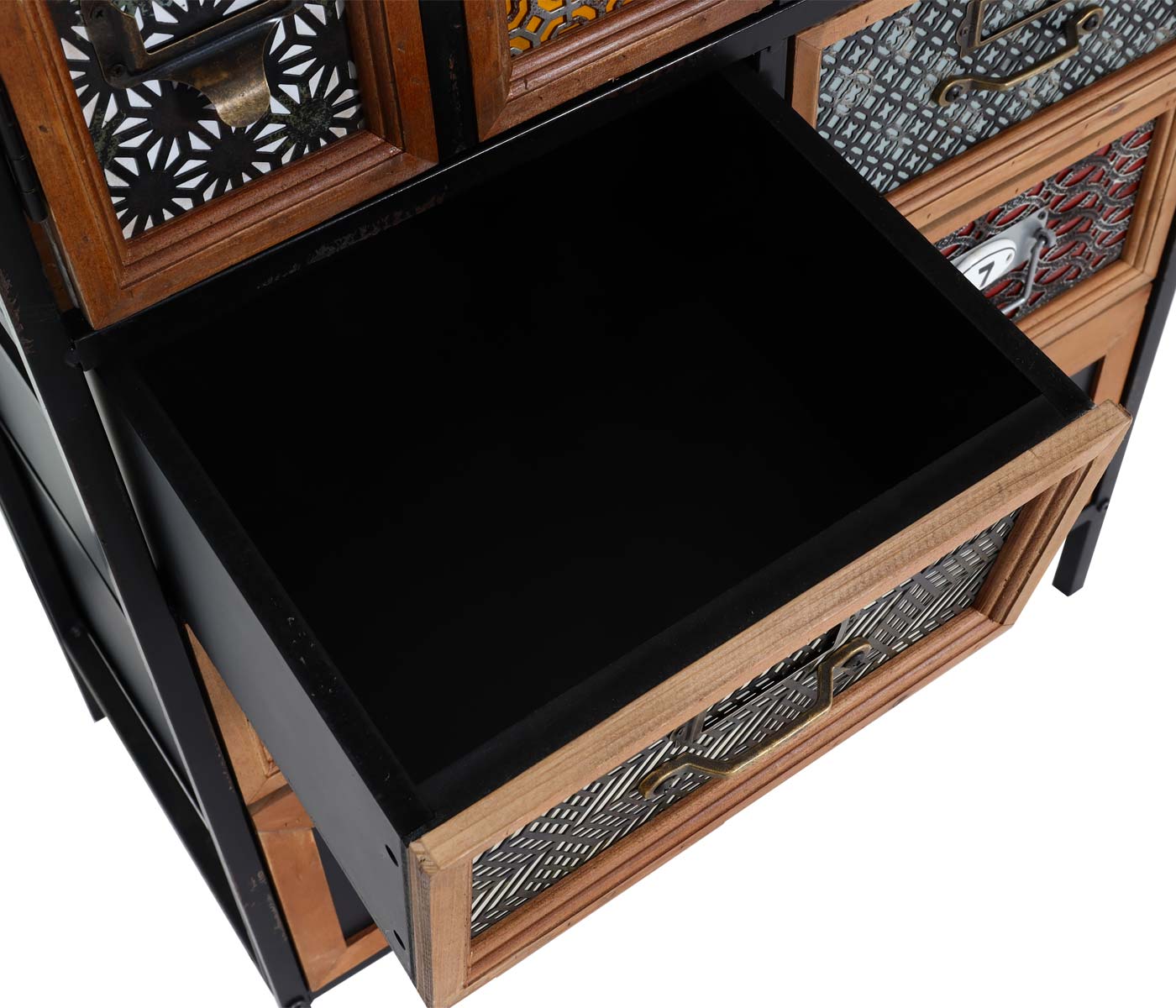 Cosmo Casa - Apothekersladekast - Vintage plankladen - Metaal - Dennenhout - 120×62×33 cm