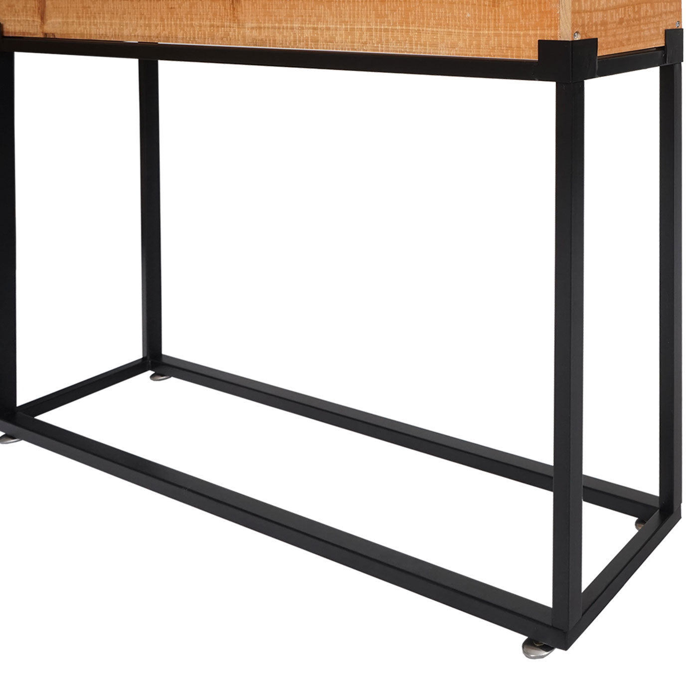 Cosmo Casa - Verhoogd Bed Plantenbak - Hout & Staal - Zwart Frame & Natuurlijke Kleur - 62×80×16 cm