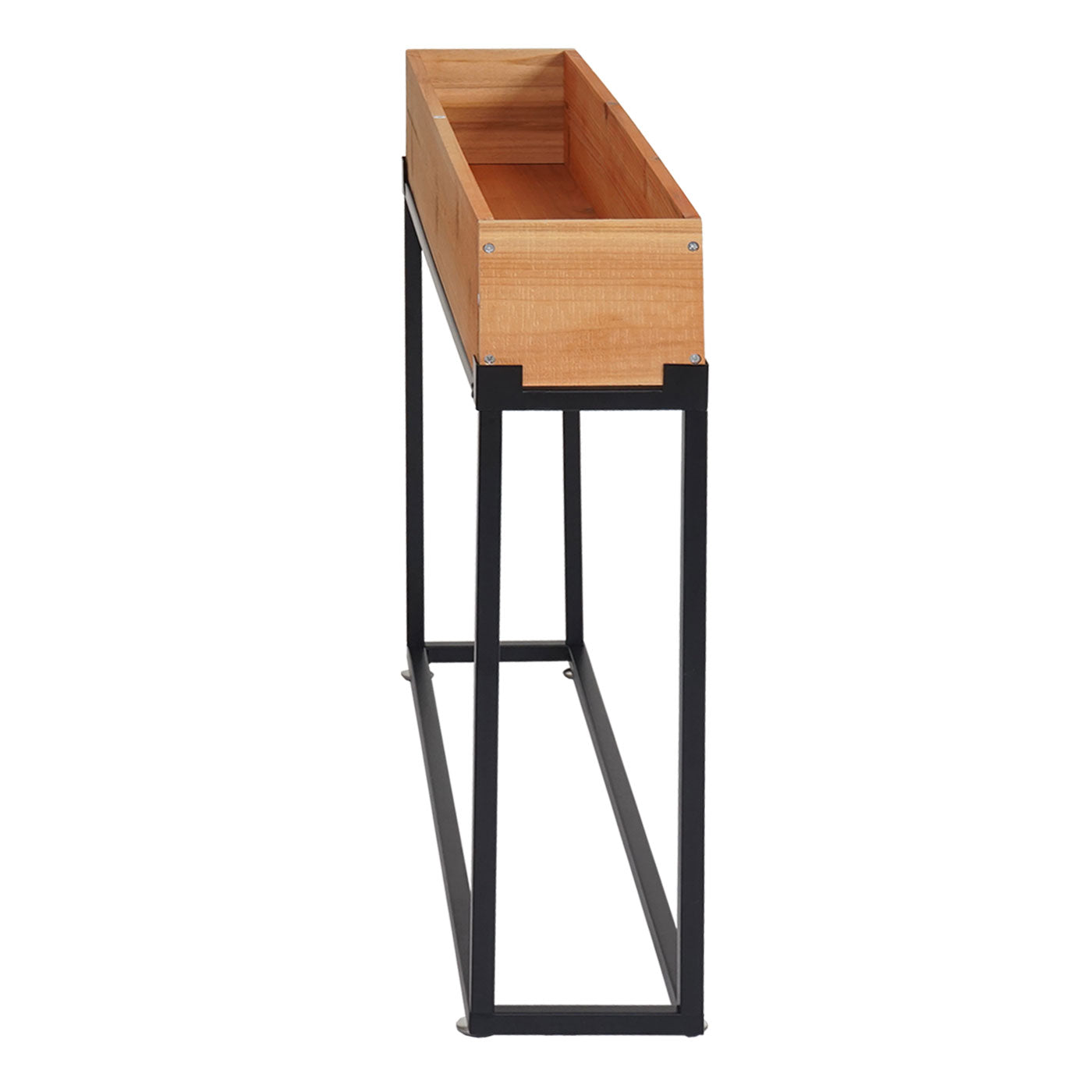 Cosmo Casa - Verhoogd Bed Plantenbak - Hout & Staal - Zwart Frame & Natuurlijke Kleur - 62×80×16 cm