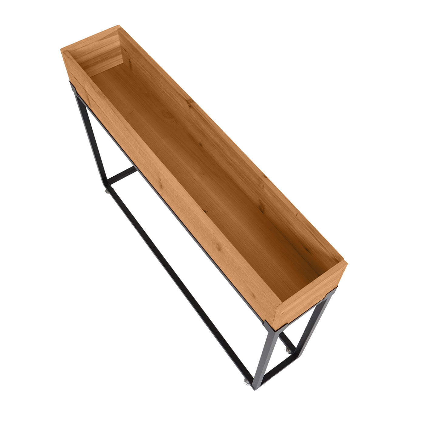 Cosmo Casa - Verhoogd Bed Plantenbak - Hout & Staal - Zwart Frame & Natuurlijke Kleur - 62×80×16 cm