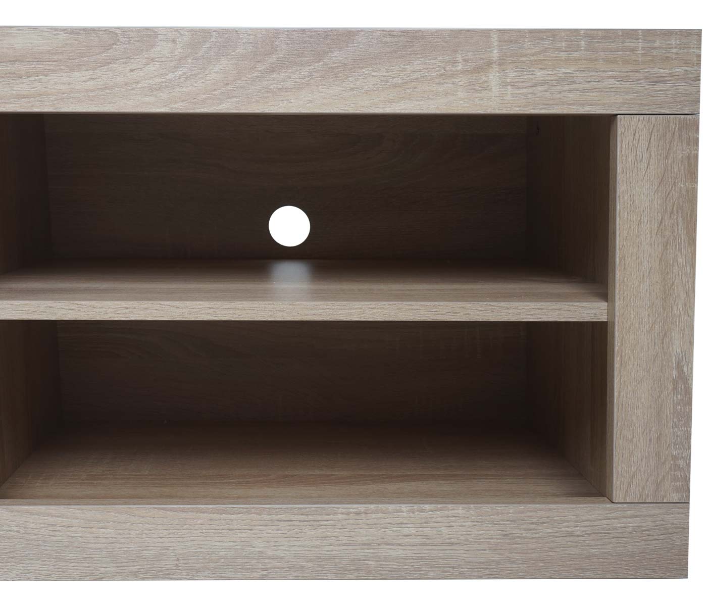 Cosmo Casa - TV-rek - TV Lowboard met Opbergvak - Hout - Eikenhoutlook - Wit - 43×140×41 cm
