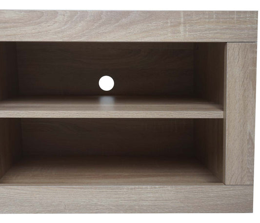 Cosmo Casa - TV-rek - TV Lowboard met Opbergvak - Hout - Eikenhoutlook - Wit - 43×140×41 cm