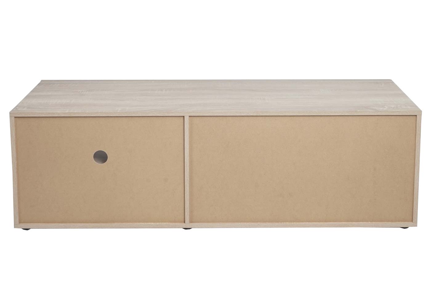 Cosmo Casa - TV-rek - TV Lowboard met Opbergvak - Hout - Eikenhoutlook - Wit - 43×140×41 cm