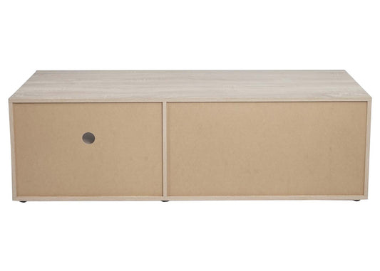 Cosmo Casa - TV-rek - TV Lowboard met Opbergvak - Hout - Eikenhoutlook - Wit - 43×140×41 cm