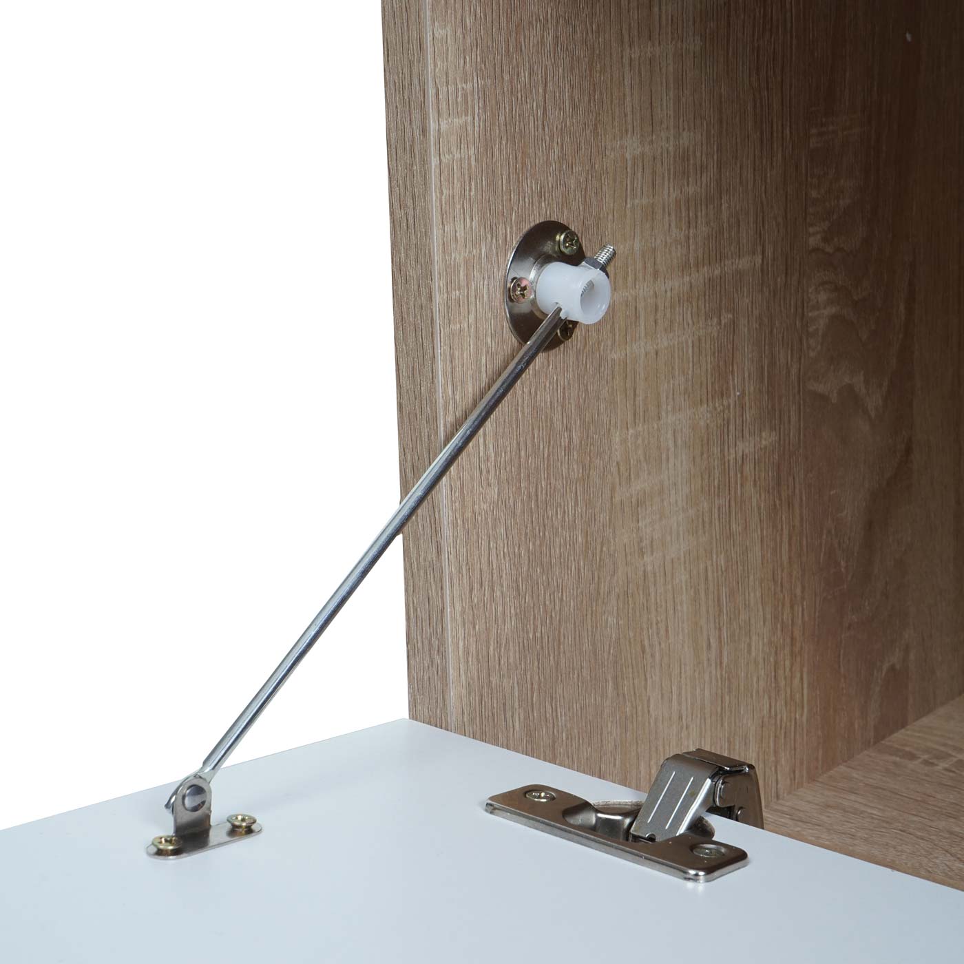 Cosmo Casa - TV-rek - TV Lowboard met Opbergvak - Hout - Eikenhoutlook - Wit - 43×140×41 cm