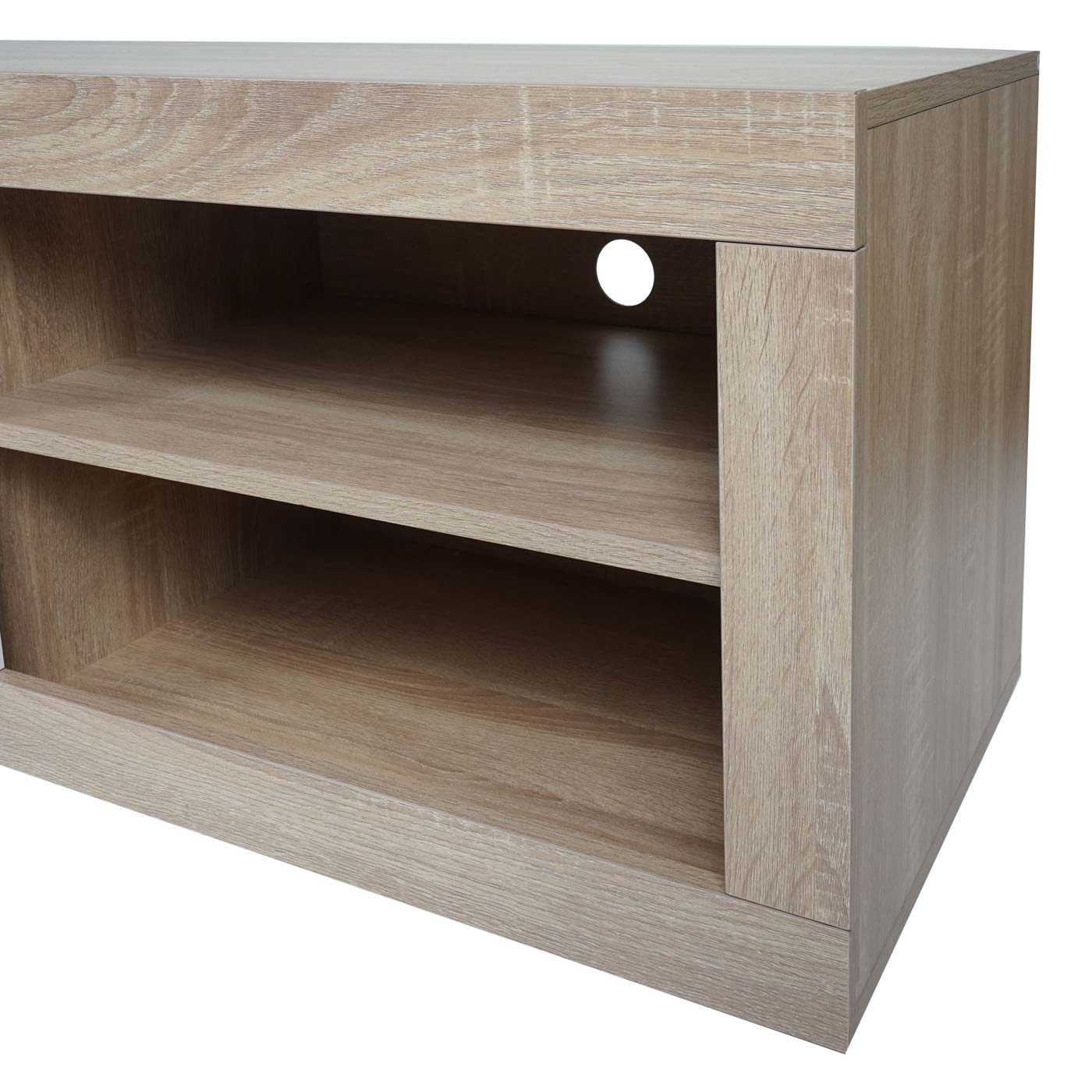 Cosmo Casa - TV-rek - TV Lowboard met Opbergvak - Hout - Eikenhoutlook - Wit - 43×180×41 cm