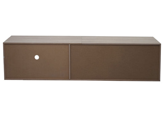 Cosmo Casa - TV-rek - TV Lowboard met Opbergvak - Hout - Eikenhoutlook - Wit - 43×180×41 cm