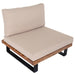 Cosmo Casa - Loungestoel - Tuinfauteuil - Gesponnen Poly & Acaciahout & Aluminium - Lichtbruin - Bekleding Beige
