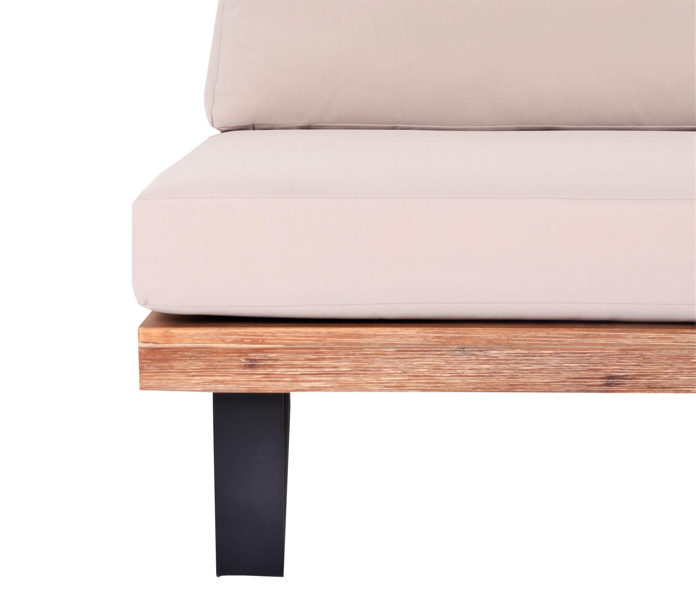 Cosmo Casa - Loungestoel - Tuinfauteuil - Gesponnen Poly & Acaciahout & Aluminium - Lichtbruin - Bekleding Beige