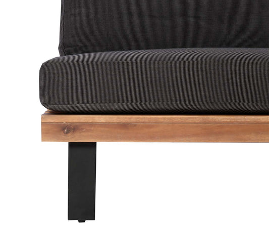 Cosmo Casa - Loungestoel Tuinfauteuil - Gesponnen Poly & Acaciahout & Aluminium - Bruin - Bekleding Donkergrijs