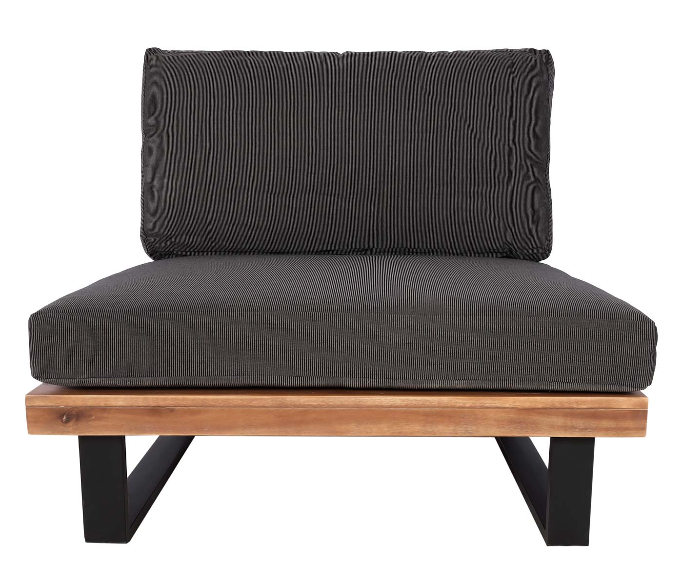 Cosmo Casa - Loungestoel Tuinfauteuil - Gesponnen Poly & Acaciahout & Aluminium - Bruin - Bekleding Donkergrijs