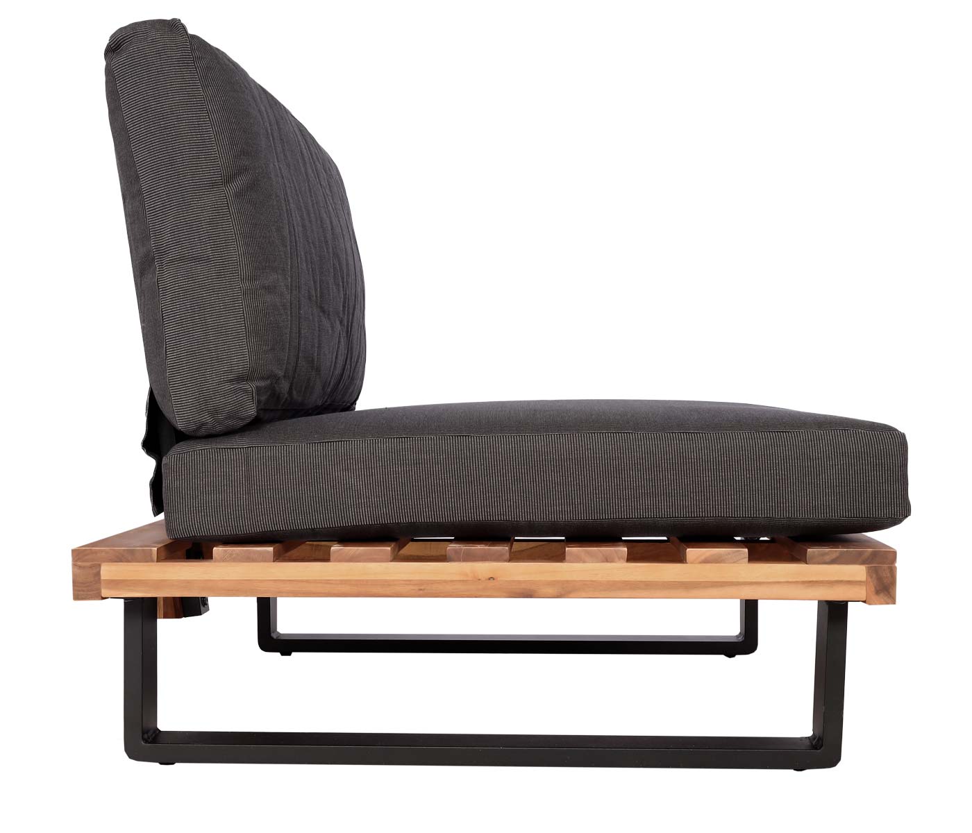 Cosmo Casa - Loungestoel Tuinfauteuil - Gesponnen Poly & Acaciahout & Aluminium - Bruin - Bekleding Donkergrijs