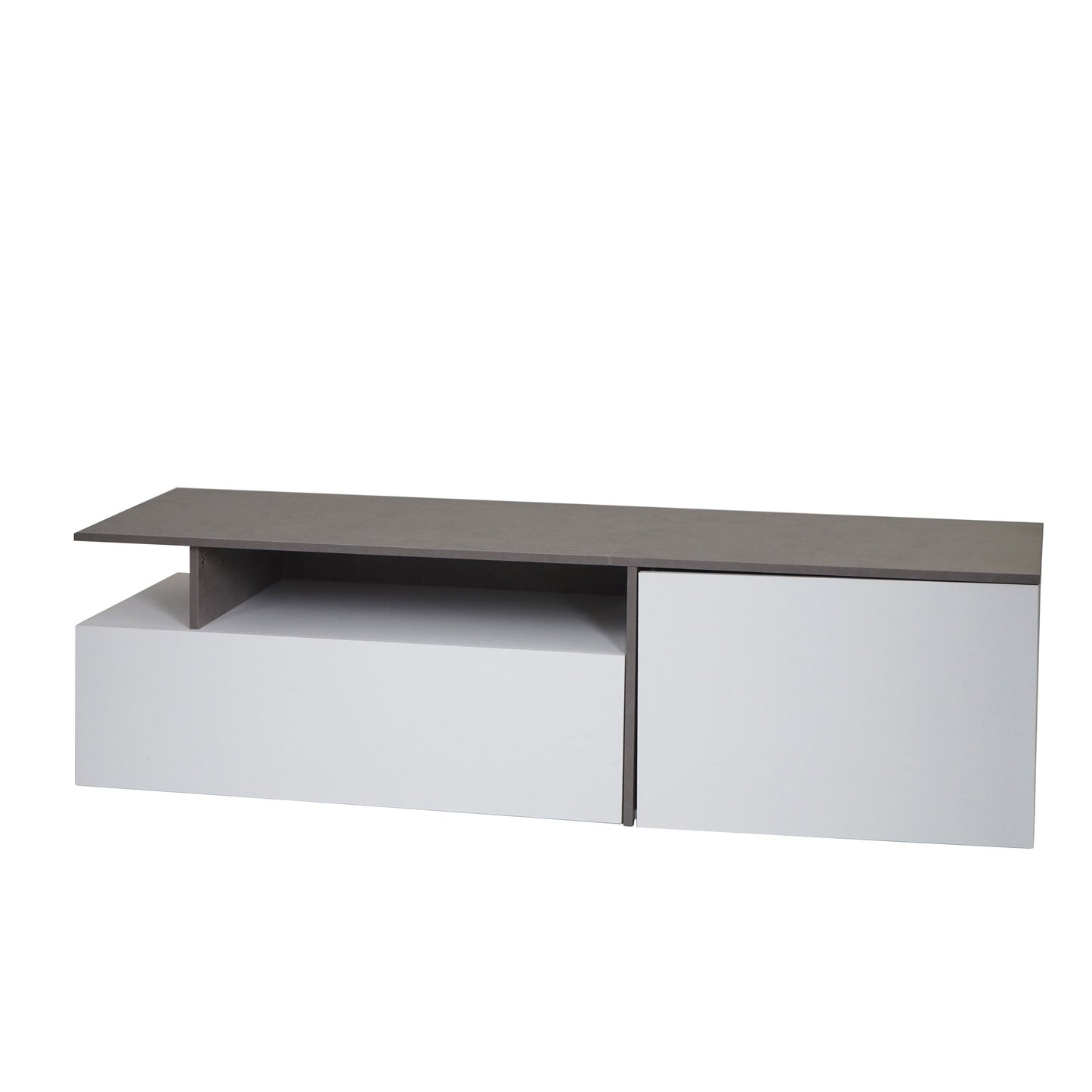 Cosmo Casa - TV-rek - Lowboard & Dressoir - Betonlook Hout - Wit - 45×161×40 cm