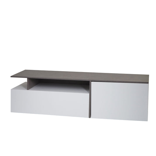Cosmo Casa - TV-rek - Lowboard & Dressoir - Betonlook Hout - Wit - 45×161×40 cm
