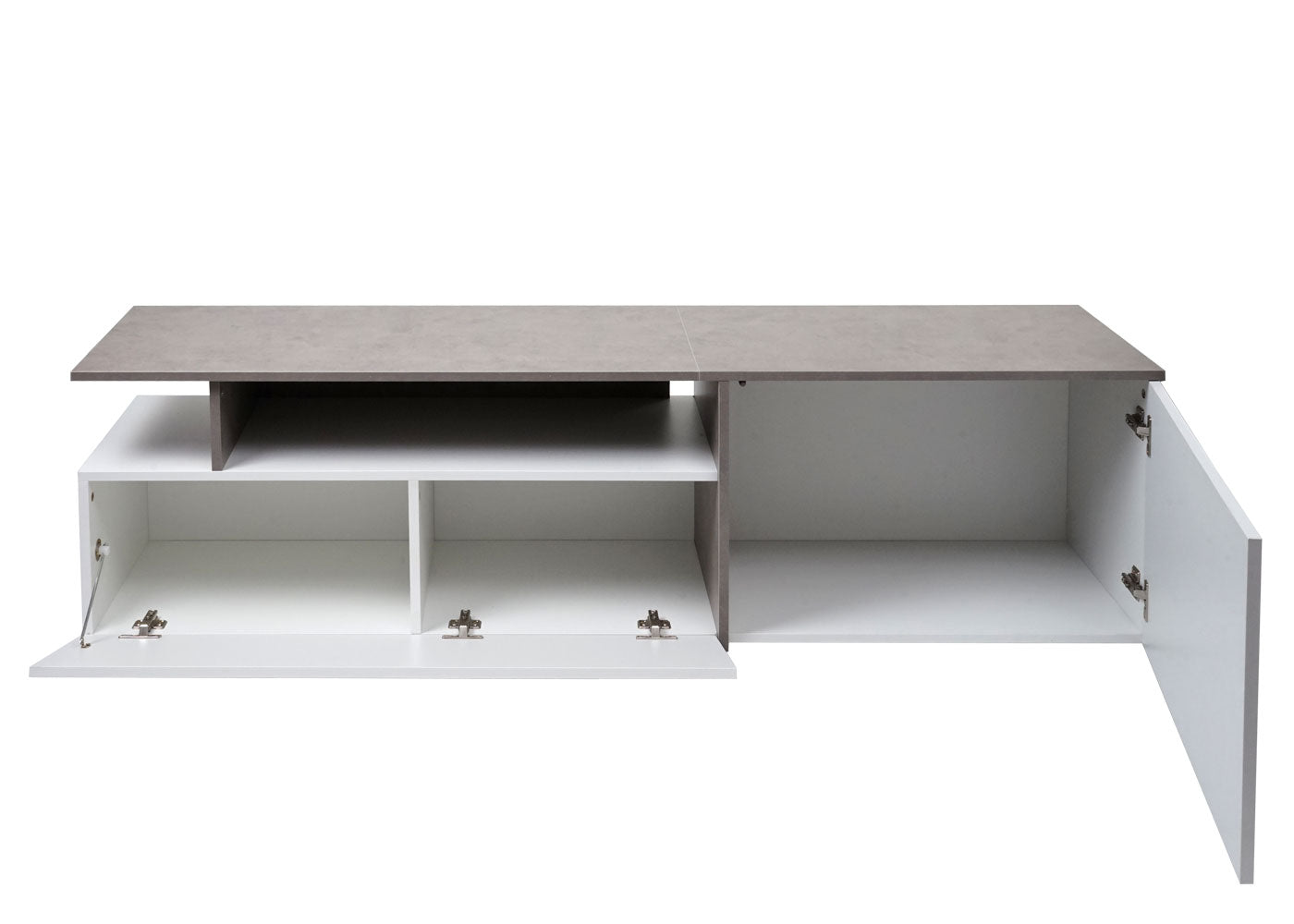 Cosmo Casa - TV-rek - Lowboard & Dressoir - Betonlook Hout - Wit - 45×161×40 cm