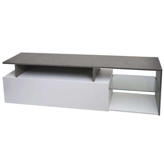 Cosmo Casa - TV-rek - Lowboard / Dressoir - Betonlook Hout - Wit - 47×170×40 cm