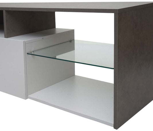 Cosmo Casa - TV-rek - Lowboard / Dressoir - Betonlook Hout - Wit - 47×170×40 cm