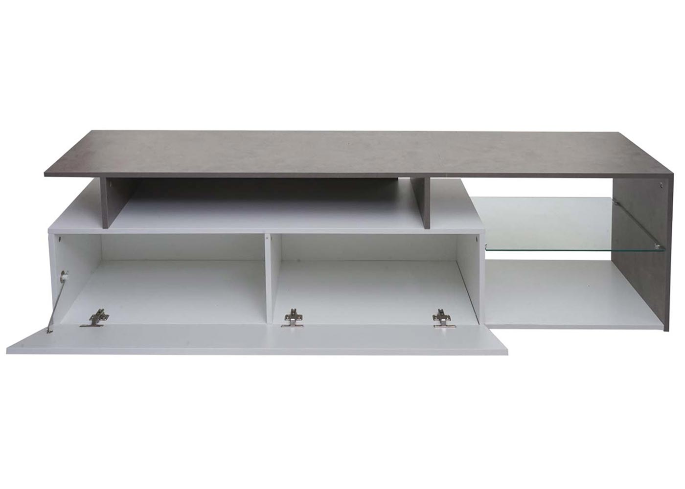 Cosmo Casa - TV-rek - Lowboard / Dressoir - Betonlook Hout - Wit - 47×170×40 cm