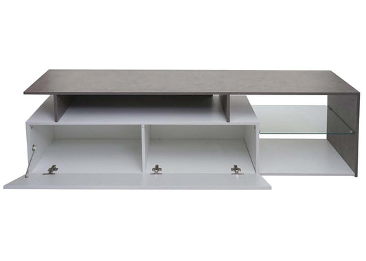 Cosmo Casa - TV-rek - Lowboard / Dressoir - Betonlook Hout - Wit - 47×170×40 cm
