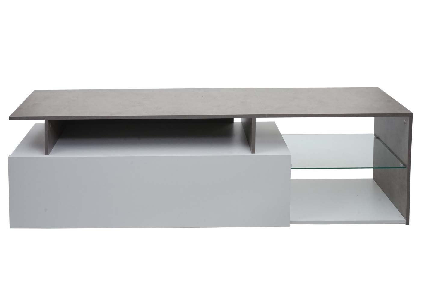 Cosmo Casa - TV-rek - Lowboard / Dressoir - Betonlook Hout - Wit - 47×170×40 cm