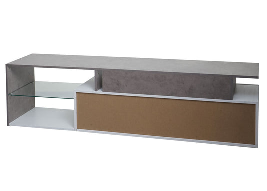 Cosmo Casa - TV-rek - Lowboard / Dressoir - Betonlook Hout - Wit - 47×170×40 cm