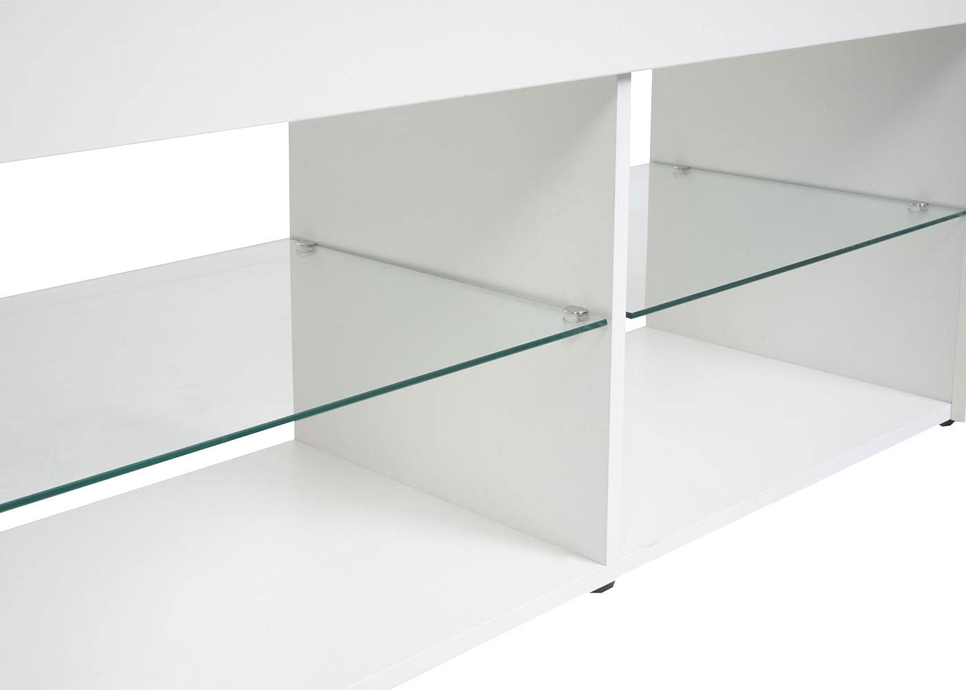 Cosmo Casa - TV-rek - TV Lowboard - Hout - High Gloss - Wit - 50×144×40 cm