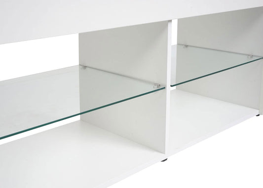 Cosmo Casa - TV-rek - TV Lowboard - Hout - High Gloss - Wit - 50×144×40 cm