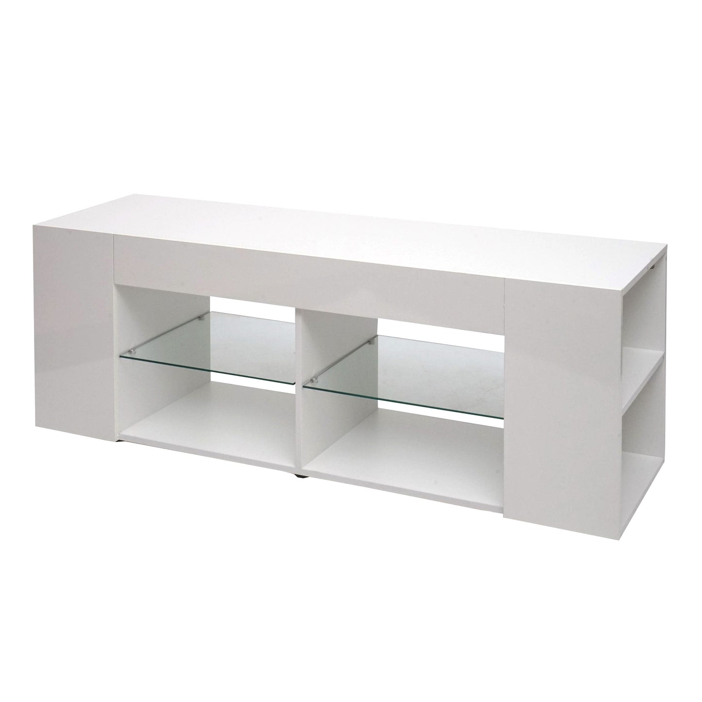 Cosmo Casa - TV-rek - TV Lowboard - Hout - High Gloss - Wit - 50×144×40 cm