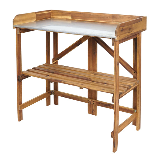 Cosmo Casa - Plantentafel - Tuinmanstafel, Bloementafel & Plantenplank - Opklapbaar - Acaciahout - Bruin