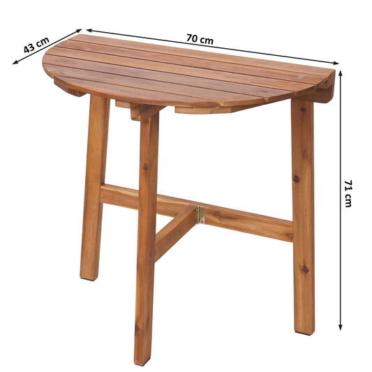 Cosmo Casa - Klaptafel Binnen/Buiten - Opvouwbaar Acaciahout - 71×70×34 cm