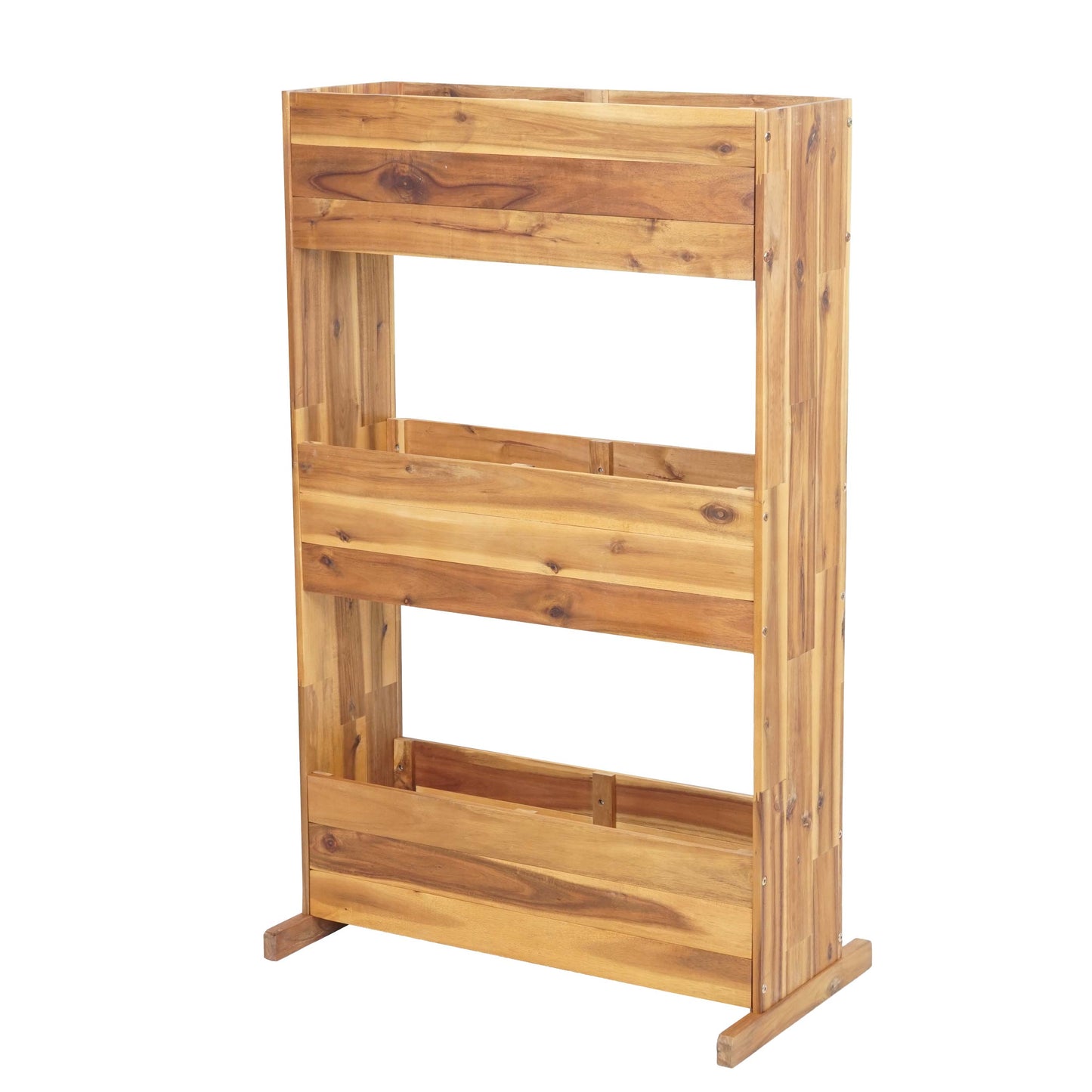 Cosmo Casa - Plantenbakplank Verhoogd Bed - Acaciahout - 115×71×40 cm - 3 Rijen - Bruin