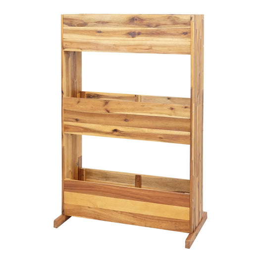 Cosmo Casa - Plantenbakplank Verhoogd Bed - Acaciahout - 115×71×40 cm - 3 Rijen - Bruin