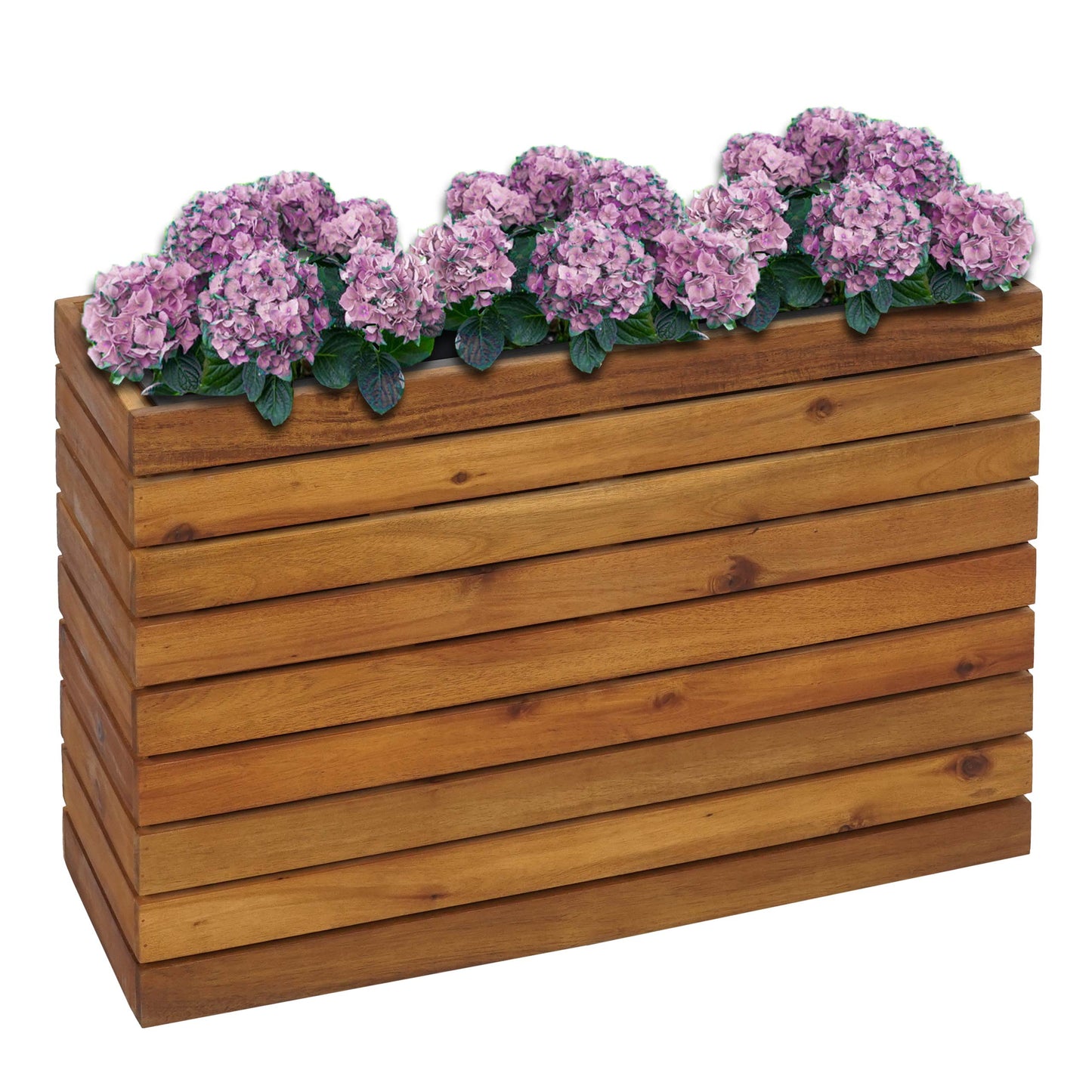 Cosmo Casa - Plantenbak Vierkant - Acaciahout - 41×63×23 cm - Bruin