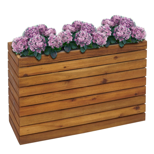 Cosmo Casa - Plantenbak Vierkant - Acaciahout - 41×63×23 cm - Bruin