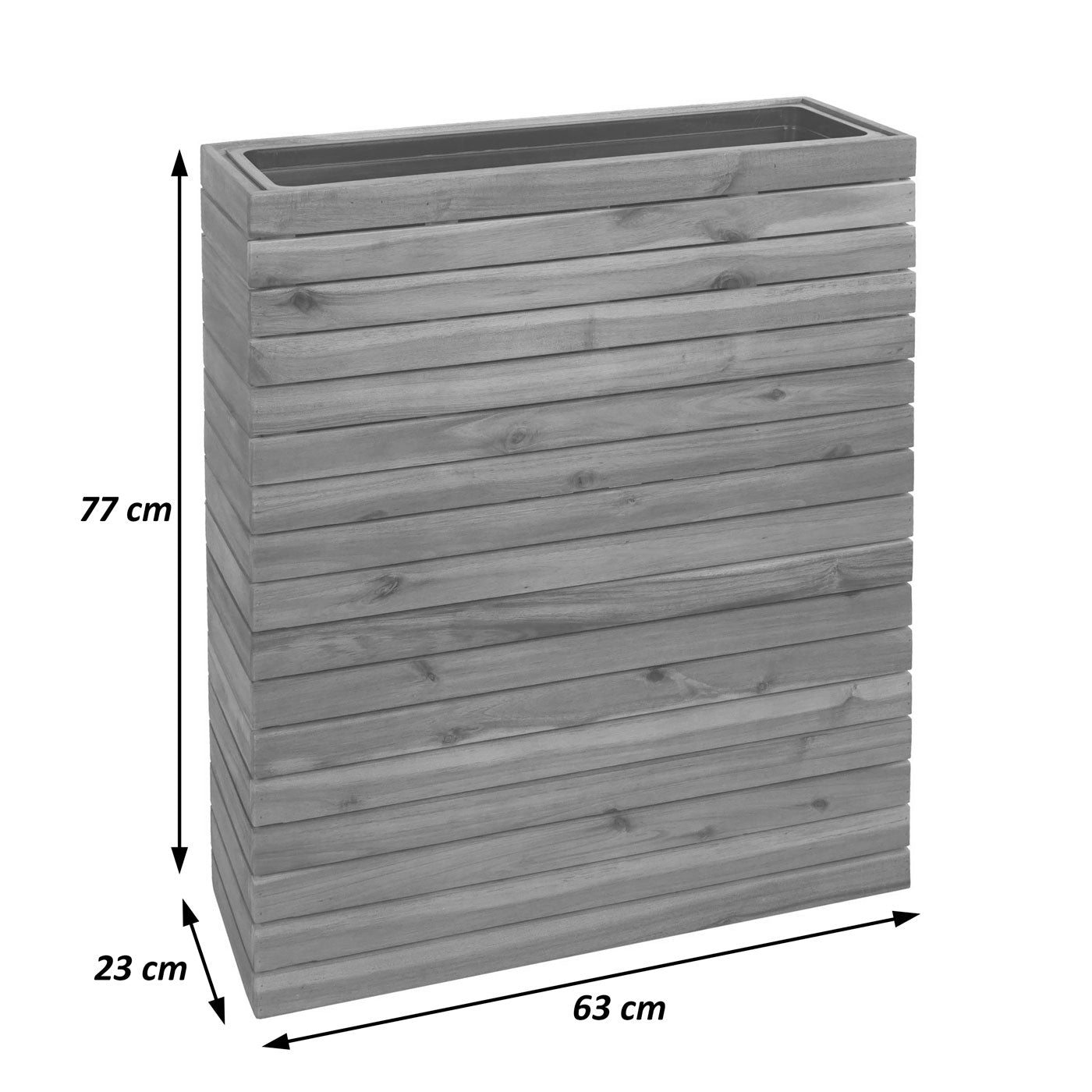 Cosmo Casa - Plantenbak Vierkant - Acaciahout - 77×63×23 cm - Bruin