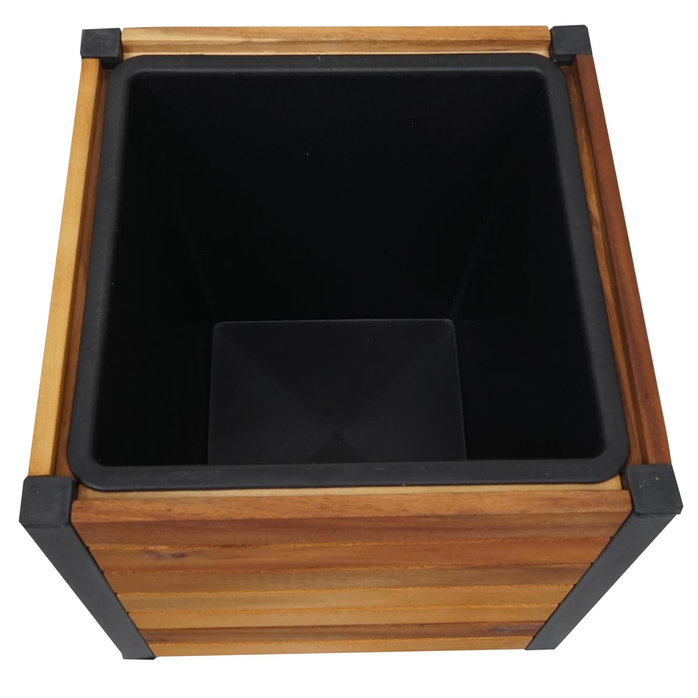 Cosmo Casa - Verhoogde Plantenbak - Acaciahout & Aluminium - 32×34×34 cm - Bruin