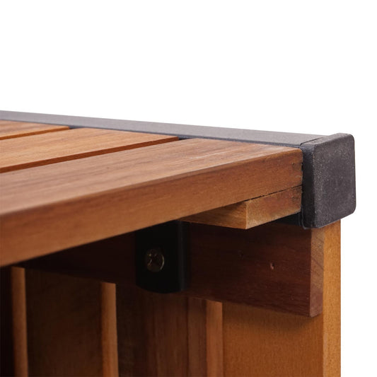 Cosmo Casa - Verhoogde Plantenbak - Acaciahout & Aluminium - 60×42×42 cm - Bruin