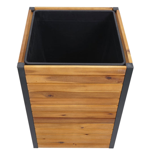 Cosmo Casa - Verhoogde Plantenbak - Acaciahout & Aluminium - 60×42×42 cm - Bruin