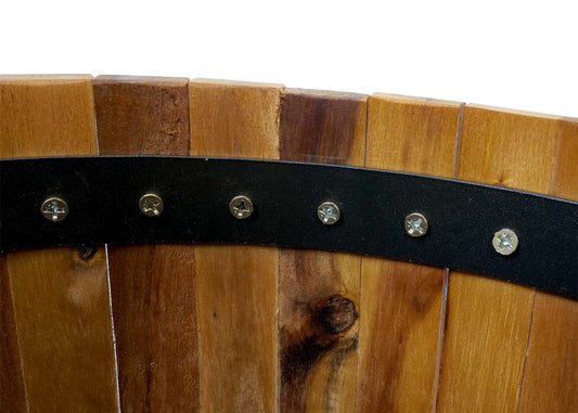 Cosmo Casa - Plantenbak Rond - Acaciahout & Aluminium - Ø 50×34 cm - Bruin