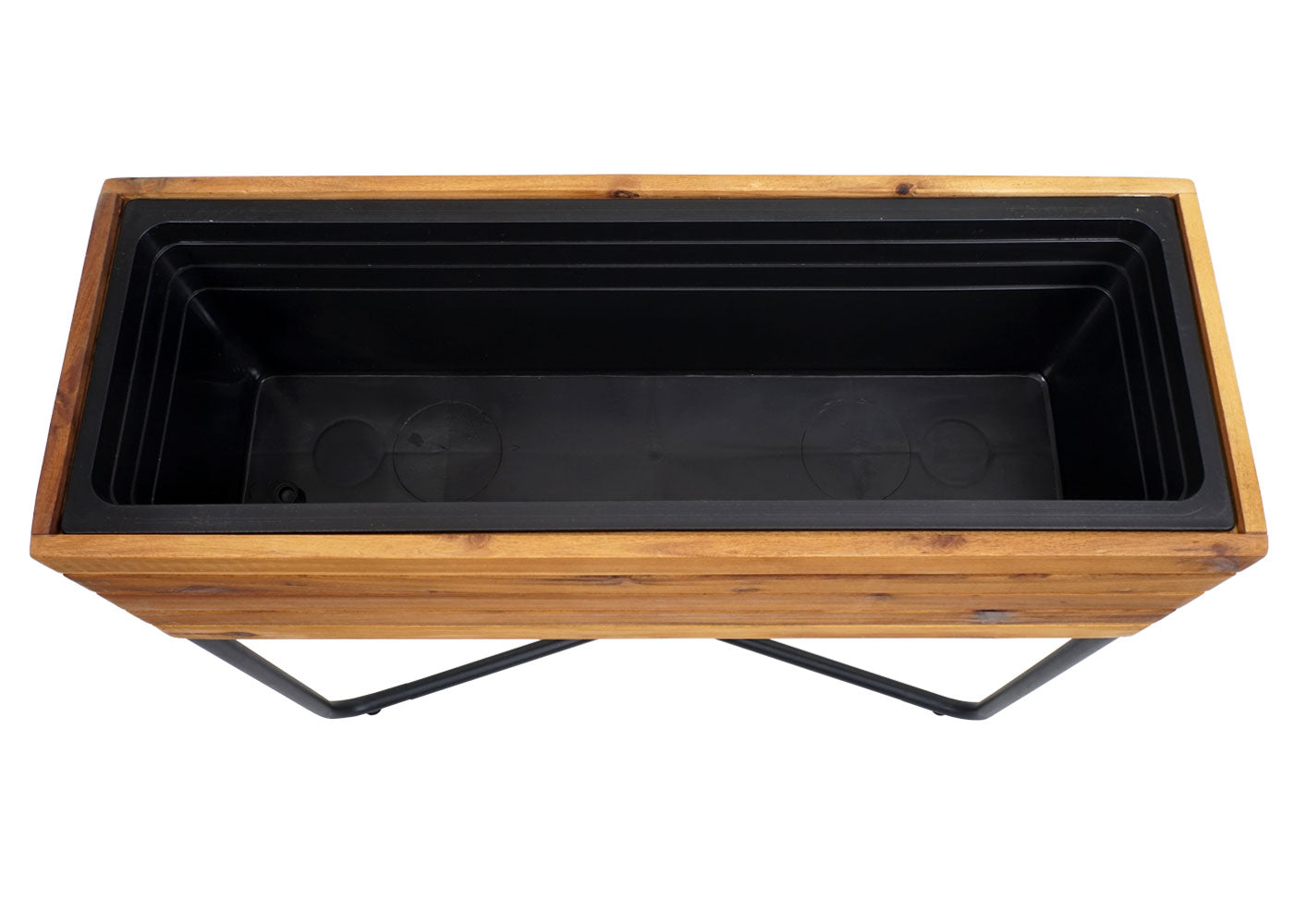 Cosmo Casa - Set van 2 Plantenbakken - Rechthoekig & Vierkant - Acaciahout & Staal - Bruin